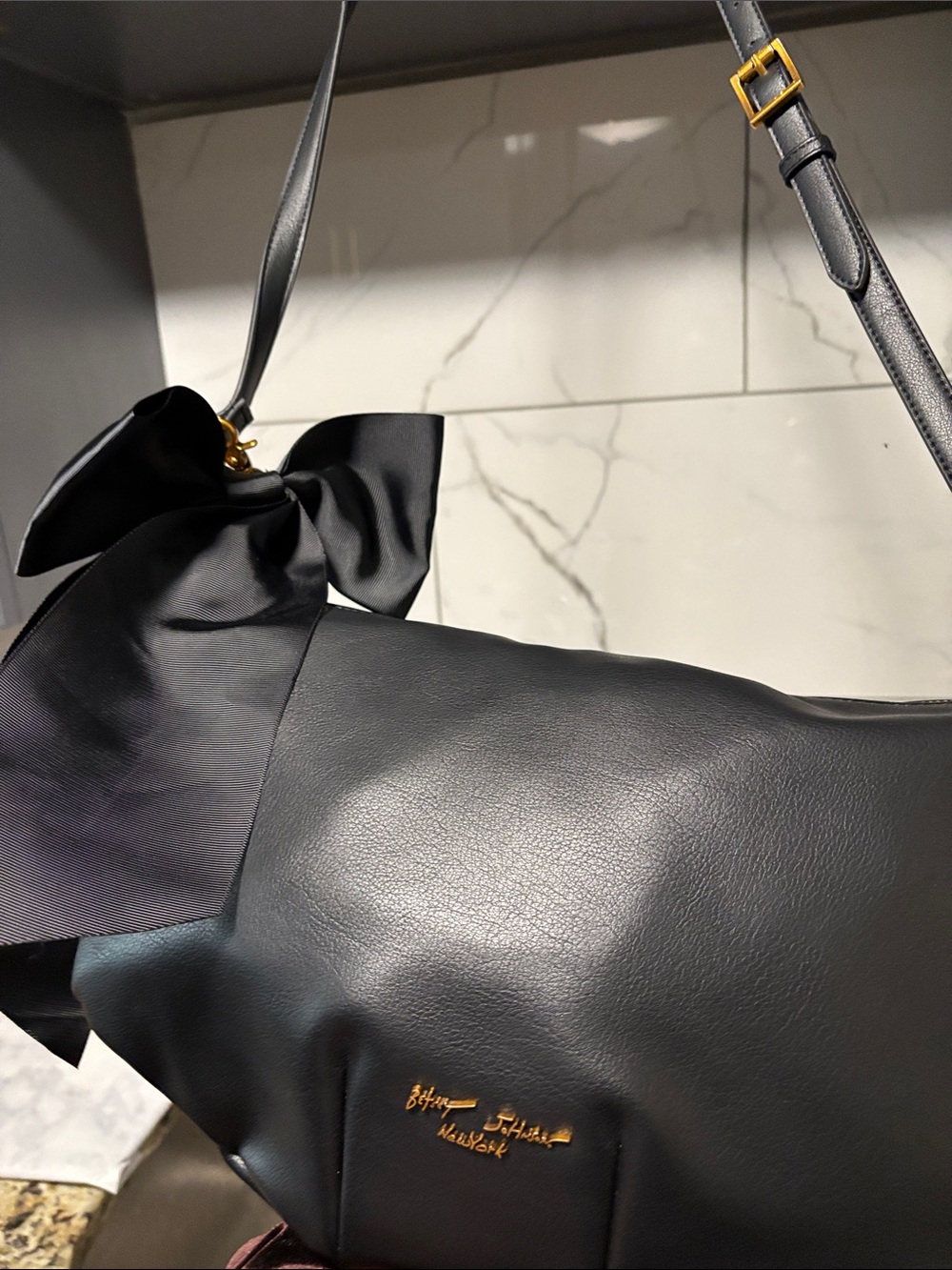 Black Bow-Accent Shoulder Bag - NWOT (#12HYS) 6-27-26